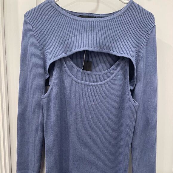 House Of Harlow 1960 Blue Knit Mini Dress 2 Pieces Set.Size XL - Picture 9 of 14